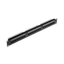 LEVITON GIGAPLUS 24 PORT UNSCREENED PATCH PANEL 1U UNIVERSAL PUNCHDOWN AND WIRING BLACK